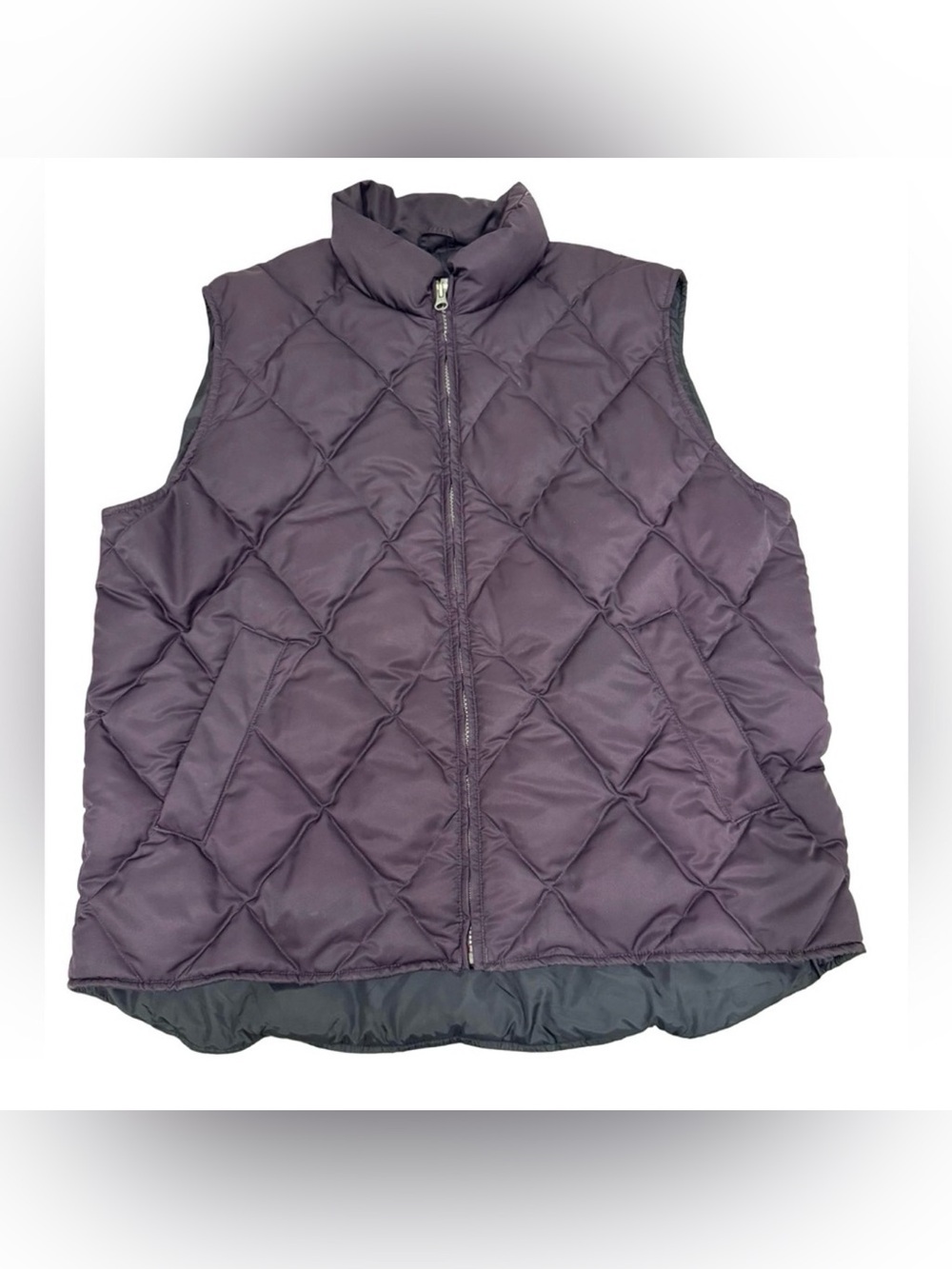 Eddie Bauer Women’s Goose Down Quilted Puffer Vest Purple Size Large Vintage